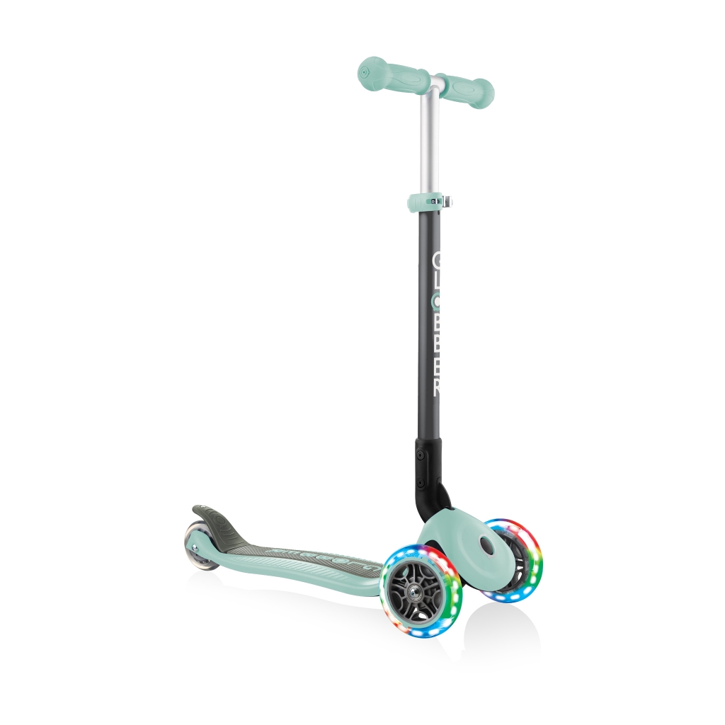 Globber ELITE PRIME best 3-wheel foldable scooter with light-up scooter  deck for kids aged 3+ - Globber Belgium