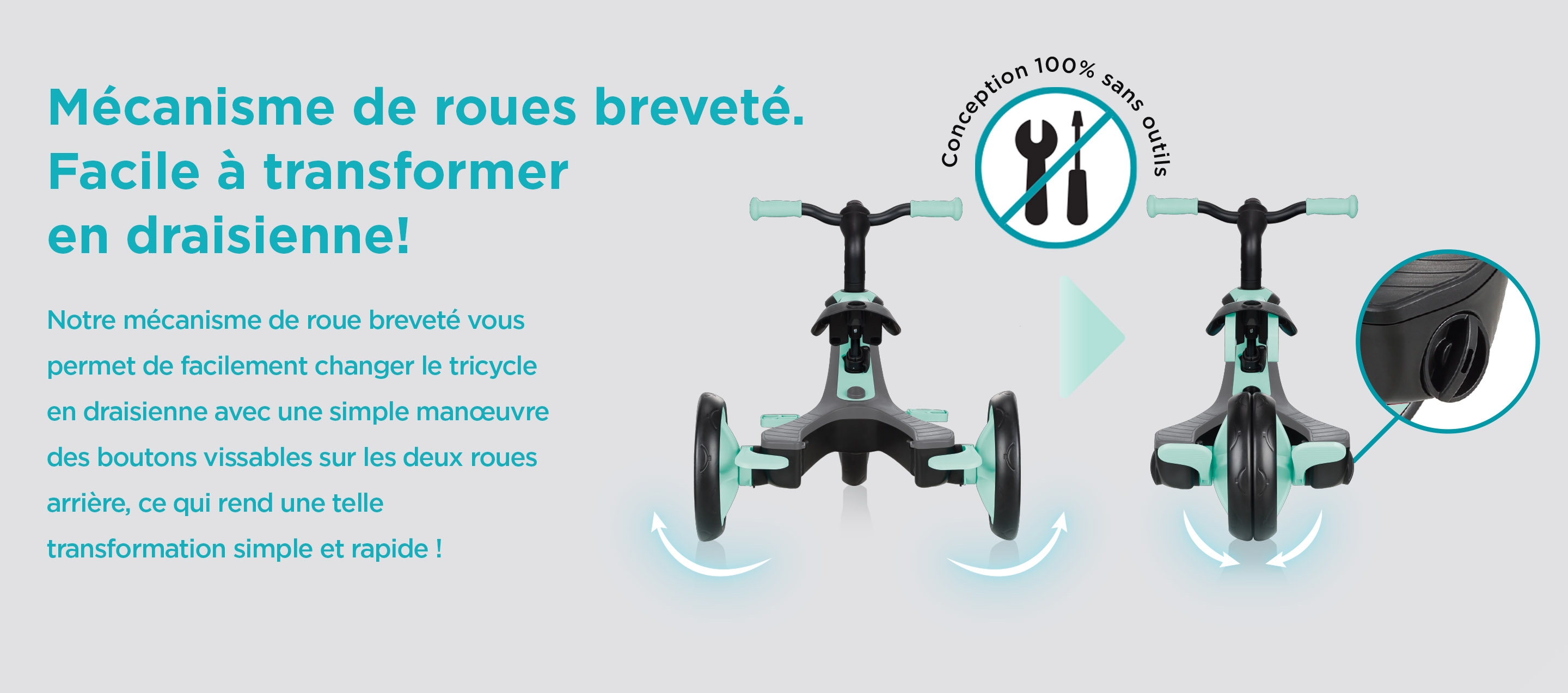Tricycle EXPLORER 4-en-1 Evolutif & Pliable - Olive  GLOBBER GLOBBER  VEGB0000732-104 : Boutique tout pour bébé, magasin de puériculture pas cher  à Paris