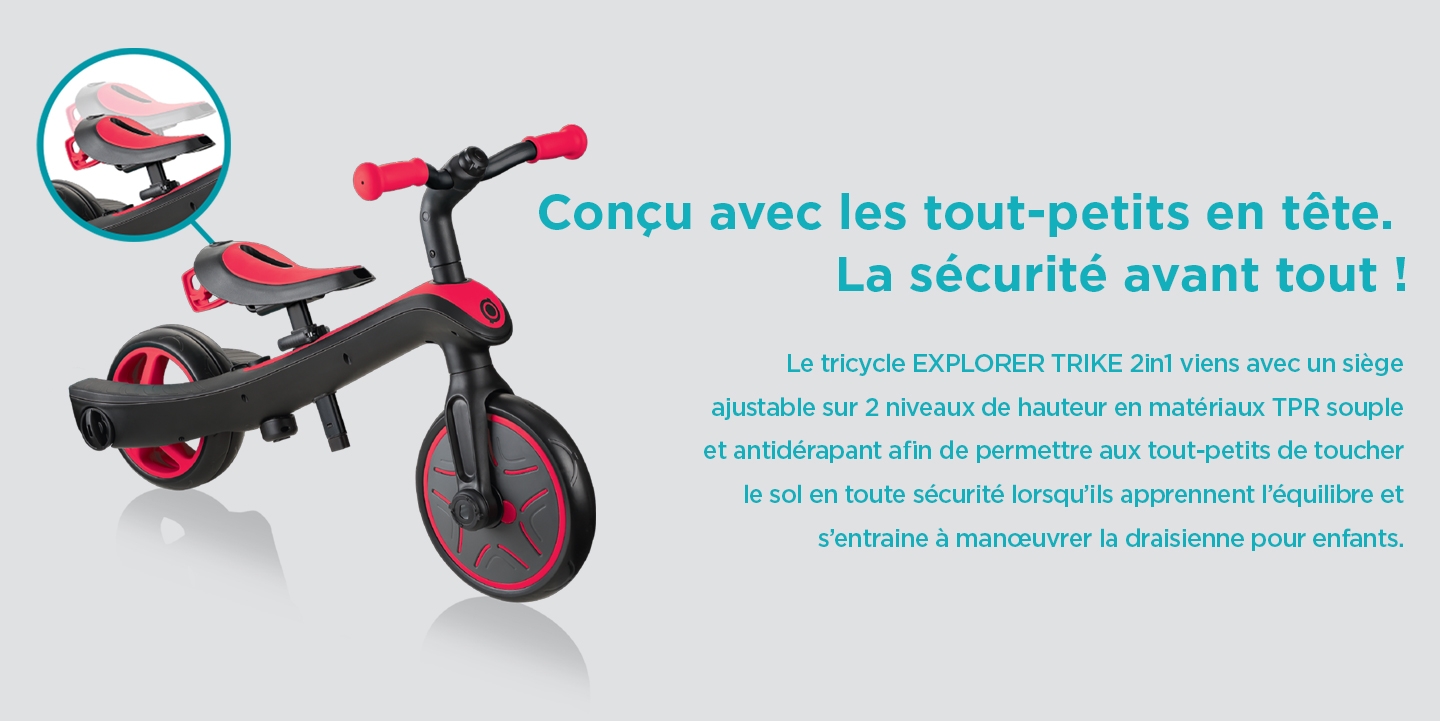 Globber EXPLORER TRIKE - tricycle et draisienne tout-en-un pour les enfants  - Globber France