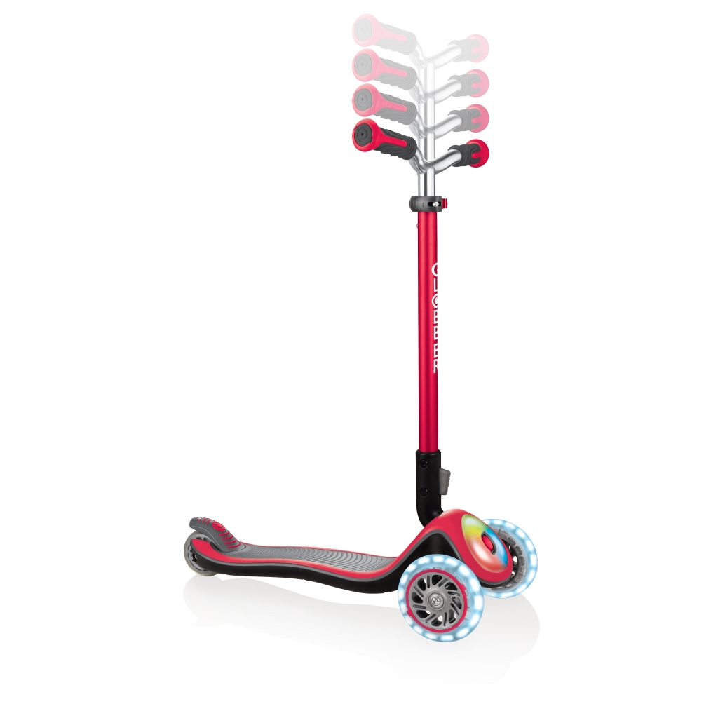 Globber ELITE PRIME best 3-wheel foldable scooter with light-up