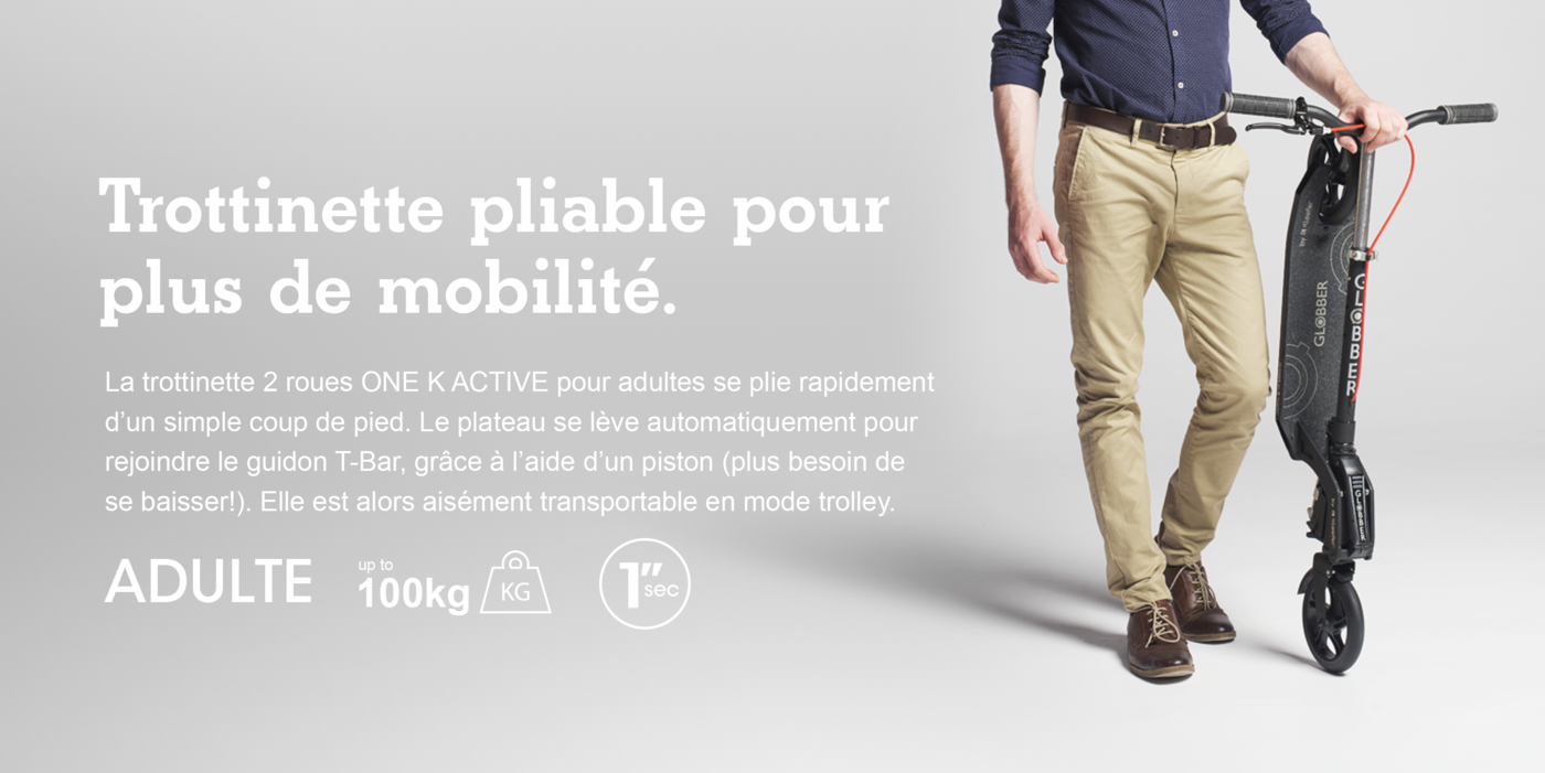 Trottinette pliable pour plus de mobilité.