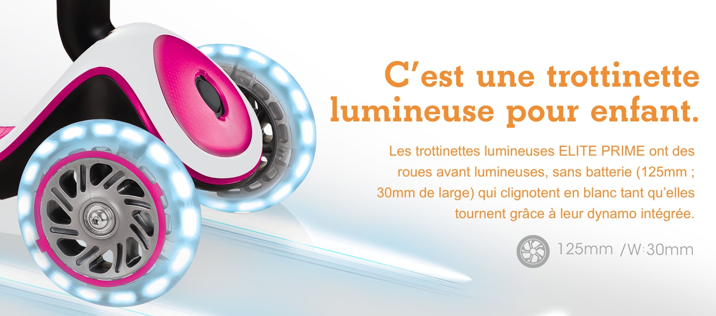 C’est une trottinette lumineuse pour enfant.